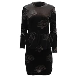 Ganni-Ganni Bloomsbury Kleid aus schwarzem Polyester-Schwarz