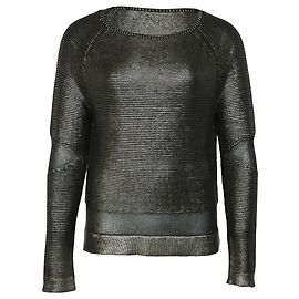 Pull en maille métallisée Tom Ford en soie argentée Argenté