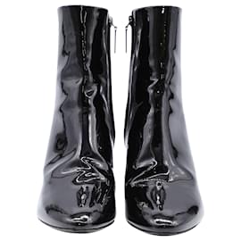 Saint Laurent-Saint Laurent Lou 85 Boots in Black Patent Leather-Black