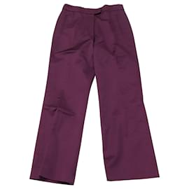 Dries Van Noten-Dries Van Noten Wide Leg Pants in Purple Cotton-Purple