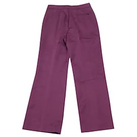 Dries Van Noten-Dries Van Noten Wide Leg Pants in Purple Cotton-Purple