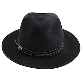Autre Marque-Sombrero Philip Treacy Fedora en lana negra-Negro