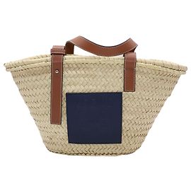Loewe Korbtasche aus beigem Stroh Beige