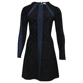 Issa-Issa London Long Sleeve Dress in Blue Rayon-Blue