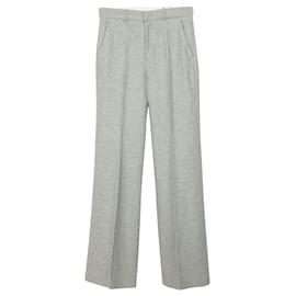 Joseph-Joseph Straight Trousers in Grey Wool-Grey