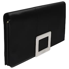 Roger Vivier-Clutch Roger Vivier Buckle em cetim preto-Preto