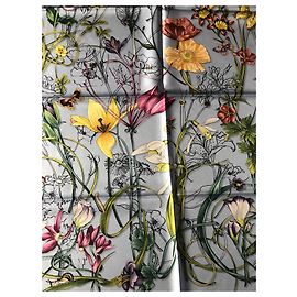 Gucci Sciarpa floreale Blu chiaro