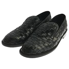 Comme Des Garcons-**[Used] tricot COMME des GARCONS Braided / loafers / 22.5cm / black / leather-Black