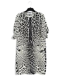 Yves Saint Laurent-PANTERA DE SEDA BOXY EN36-Estampado de leopardo