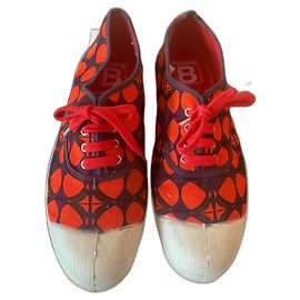 Bensimon Par de tênis de lona vermelho e roxo Vermelho Bege Roxo