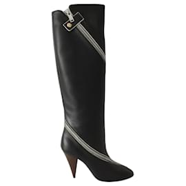 Céline-Céline Zip Nappa black leather boots-Black