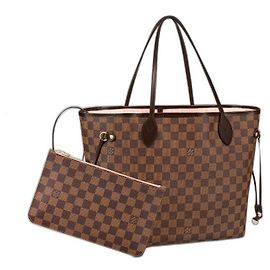 Louis Vuitton LV Neverfull MM damier con rosa Castaño