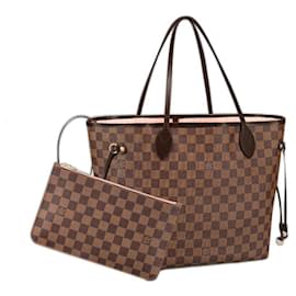 Louis Vuitton-Damier LV Neverfull MM avec rose-Marron