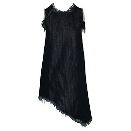 Marques Almeida Jeanskleid mit rohem Metallic-Saum Andere