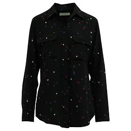 Equipment Camicia Nera con Stampa Stelle Colorate Nero
