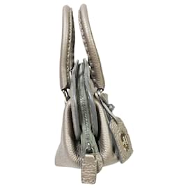 Fendi-Sac à main Fendi en cuir Selleria gris-Gris