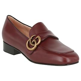 Gucci-Leather Loafer with Double G-Purple
