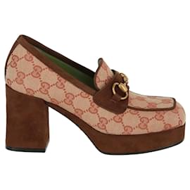 Gucci-Mocassins com plataforma monograma GG-Bege