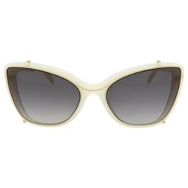 Alexander Mcqueen-Cat Eye-Frame Acetate Sunglasses-White,Cream