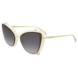 Alexander Mcqueen-Cat Eye-Frame Acetate Sunglasses-White,Cream