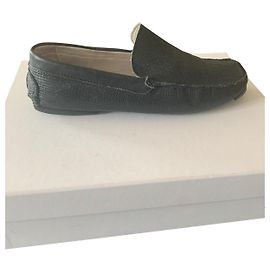 Autre Marque Paire de mocassin sleepers bleu en cuir tressé Bleu Bleu Marine