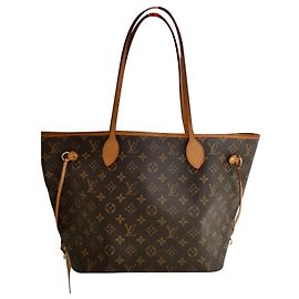 Louis Vuitton Neverfull en cuir d'autruche marron Marron