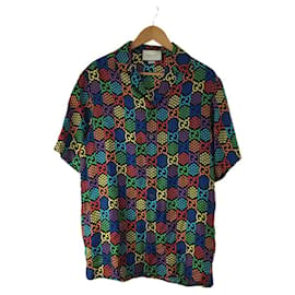 Gucci-Gucci 20Camisa de Boliche Psicodélica SS / GG / Camisa de Manga Curta / 44 / Seda / Multicolorido-Multicor