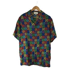 gucci 20SS / GG Camicia da bowling psichedelica / Camicia a maniche corte / 44 / Seta / Multicolore Multicolore