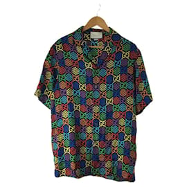 Gucci-gucci 20SS / GG Camicia da bowling psichedelica / Camicia a maniche corte / 44 / Seta / Multicolore-Multicolore