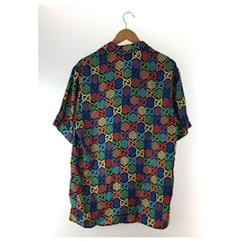 Gucci-Gucci 20Camisa de Boliche Psicodélica SS / GG / Camisa de Manga Curta / 44 / Seda / Multicolorido-Multicor