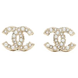 Chanel-CC mini perlas pedrería-Dorado