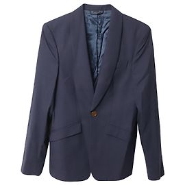 Vivienne Westwood Shawl Collar Suit Jacket in Blue Wool Blue