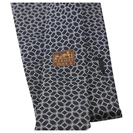 Hermès-Gravata Hermes em seda preta-Preto