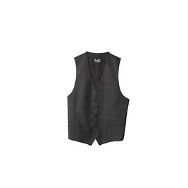Dolce & Gabbana Karierte Weste aus grauem Polyester Grau