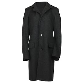 Hugo Boss Boss Slim-Fit Coat in Black Wool Black