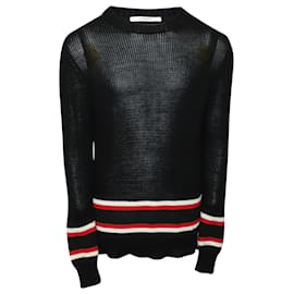 Givenchy-Jersey de rayas con cuello redondo en algodón negro de Givenchy-Negro