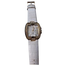 Guess watch with white leather strap White