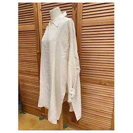 Rodier-Long silk Rodier shirt-Cream