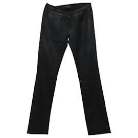 Karl Lagerfeld-Karl Lagerfeld Stars Print Metallic Jeans in Black Cotton-Black