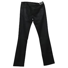 Karl Lagerfeld-Karl Lagerfeld Stars Print Metallic Jeans in Black Cotton-Black