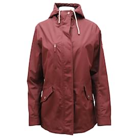 Barbour-Barbour Headland Jacket in Burgundy Waterproof Canvas-Dark red