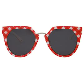 Autre Marque-McQ Alexander McQueen Sonnenbrille mit rundem Rahmen aus Acetat-Mehrfarben