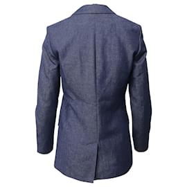 Hugo Boss-Hugo Denim Single-Breasted Jacket Blazer in Navy Blue Cotton Denim-Blue,Navy blue