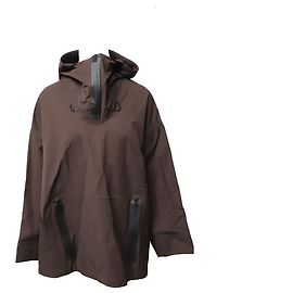 Bottega Veneta Hooded Poncho Coat in Brown Polyamide  Brown