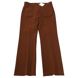 Pantalon droit Sandro Paris en polyester marron Marron Rouge