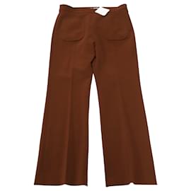 Sandro-Sandro Paris Straight-Leg Pants in Brown Polyester-Brown,Red