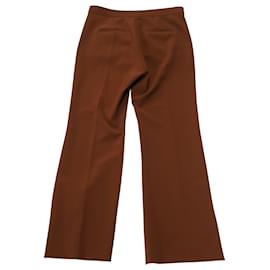 Sandro-Sandro Paris Straight-Leg Pants in Brown Polyester-Brown,Red