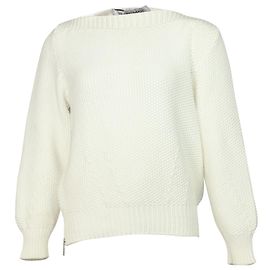 Sportmax Strickpullover aus weißer Baumwolle Weiß