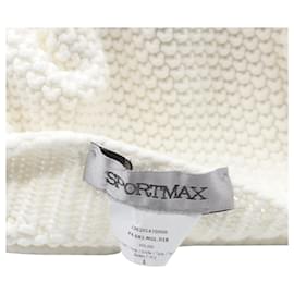 Sportmax-Sportmax Knitted Sweater in White Cotton-White