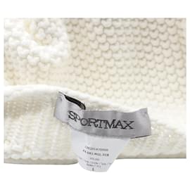 Sportmax-Sportmax Strickpullover aus weißer Baumwolle-Weiß
